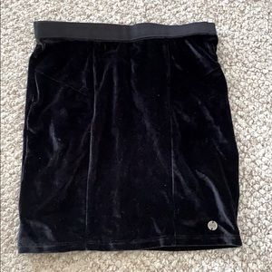 Velvet black mini skirt
